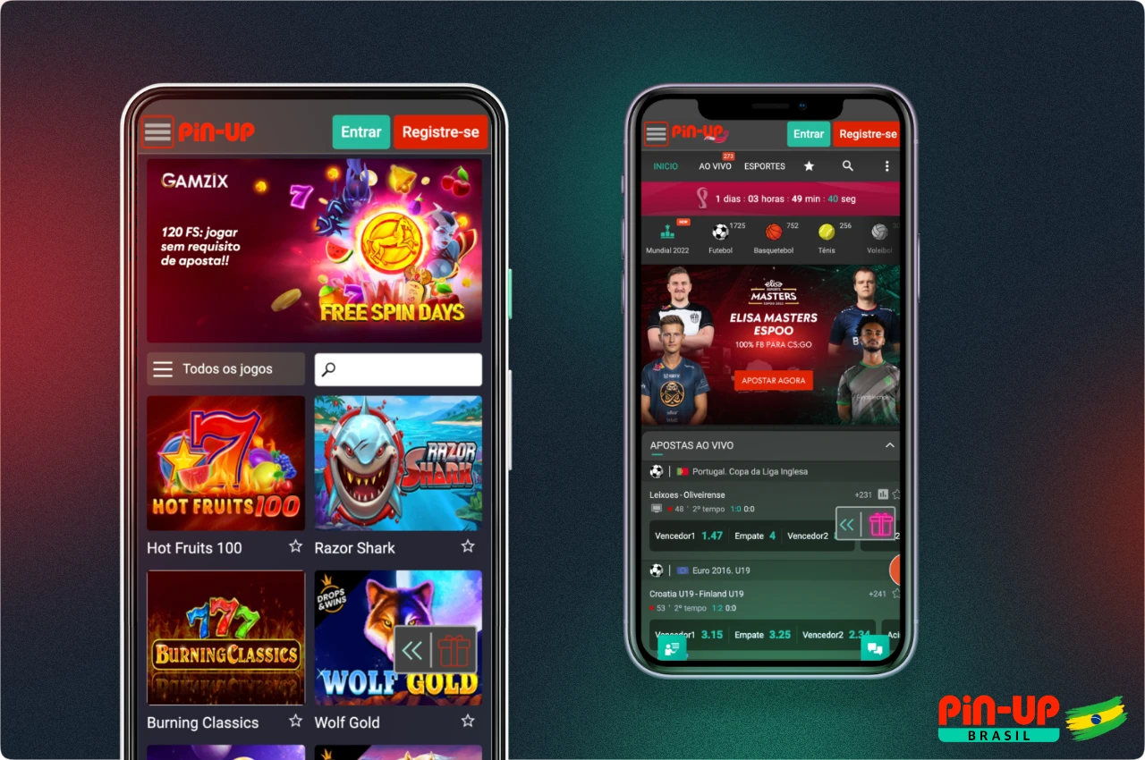 O aplicativo gratuito Pin Up Casino para Android e iOS permite que você jogue jogos de cassino em qualquer lugar