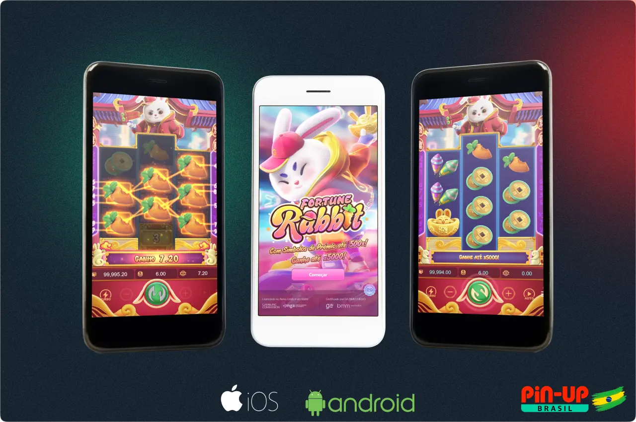 Para poder jogar Fortune Rabbit em qualquer lugar e a qualquer hora, os brasileiros podem descarregar a aplicação móvel Pin-Up