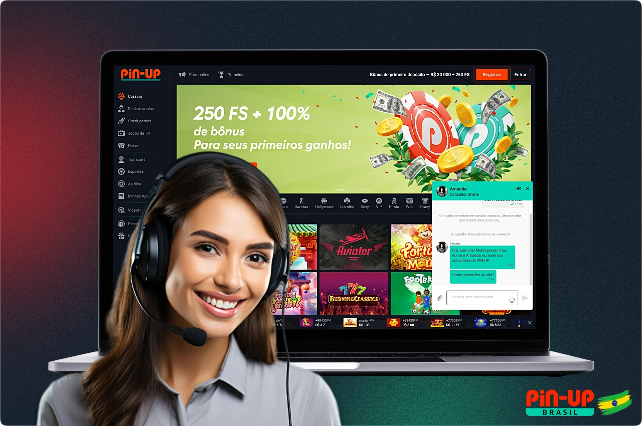 Os clientes Pin-Up brasileiros podem obter suporte utilizando um dos canais de comunicação propostos